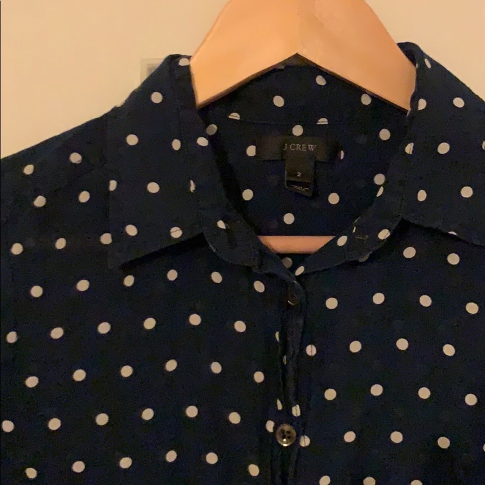 J.Crew Polka Dot Long Sleeve Button Down